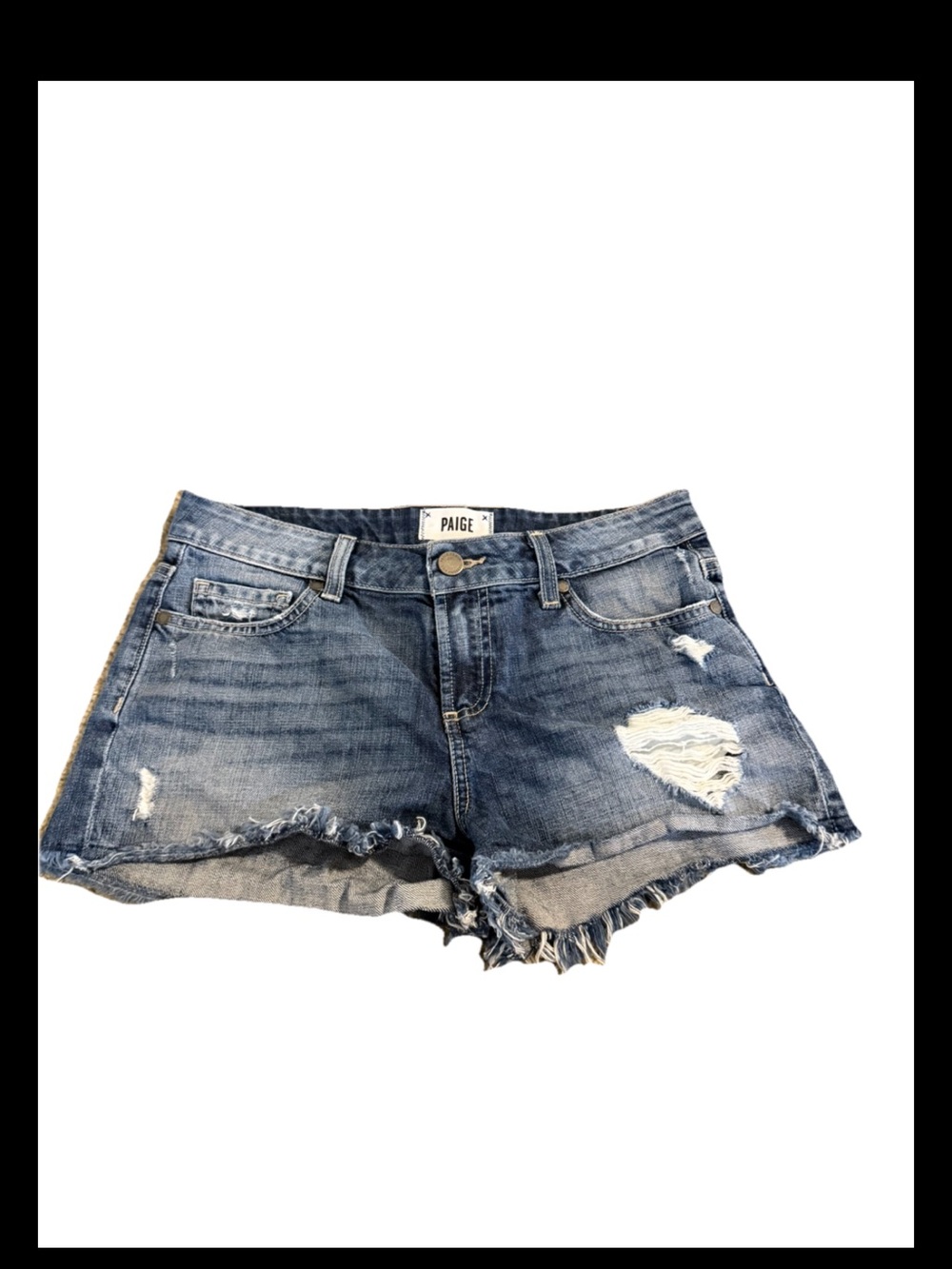 PAIGE Daryn Short Jeans - Medium Wash Blue size 26